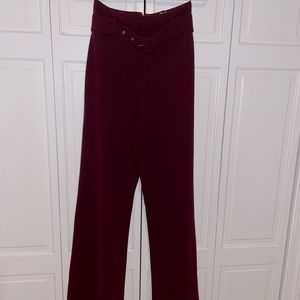 Wide-leg Plum Dress Pants